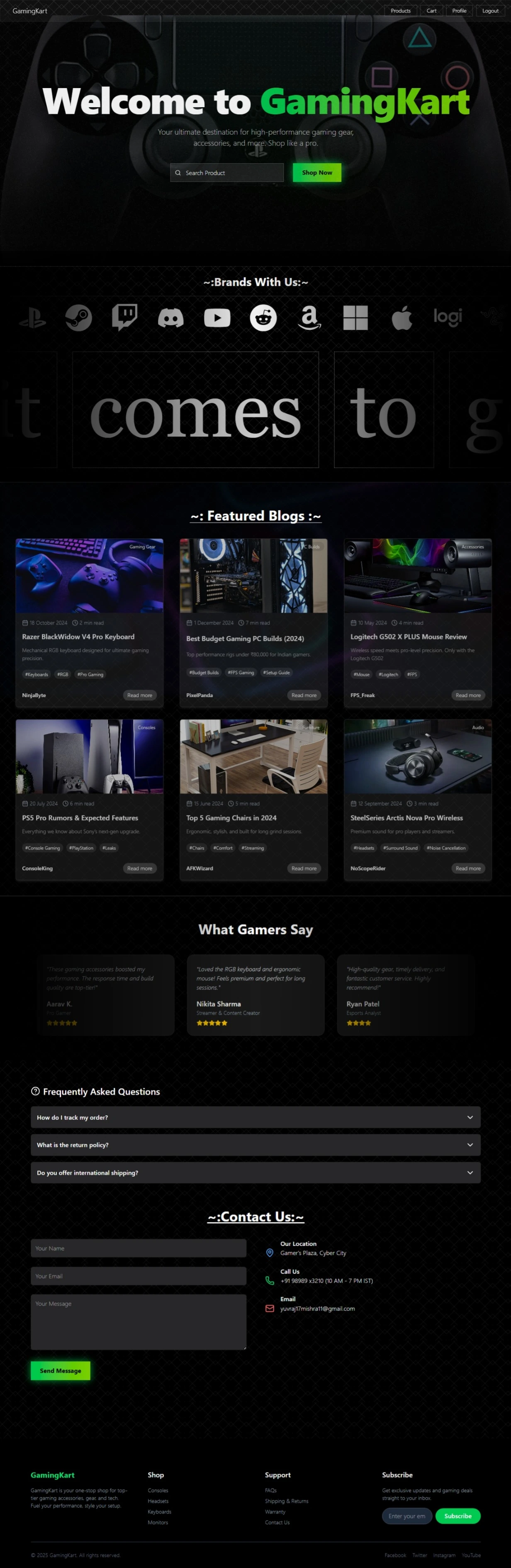 GamingKart | Full Stack Management System